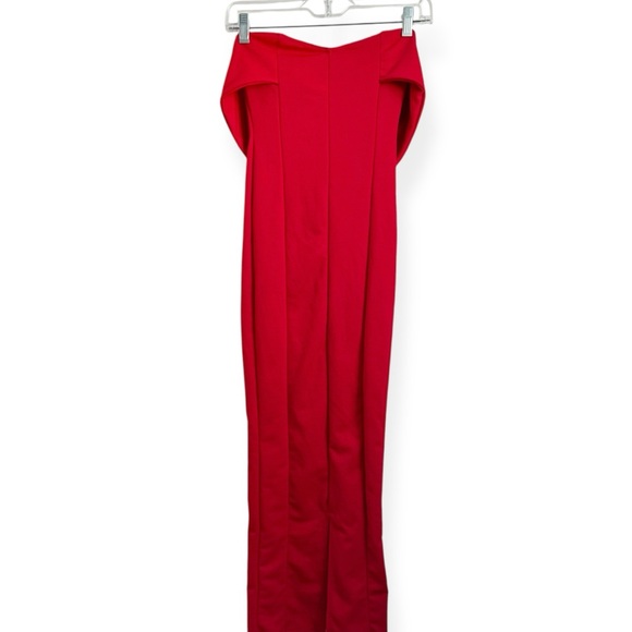 NWT Pretty Little Thing Strapless Off Shoulder Red Bodycon Midi Dress XS - Picture 9 of 11
